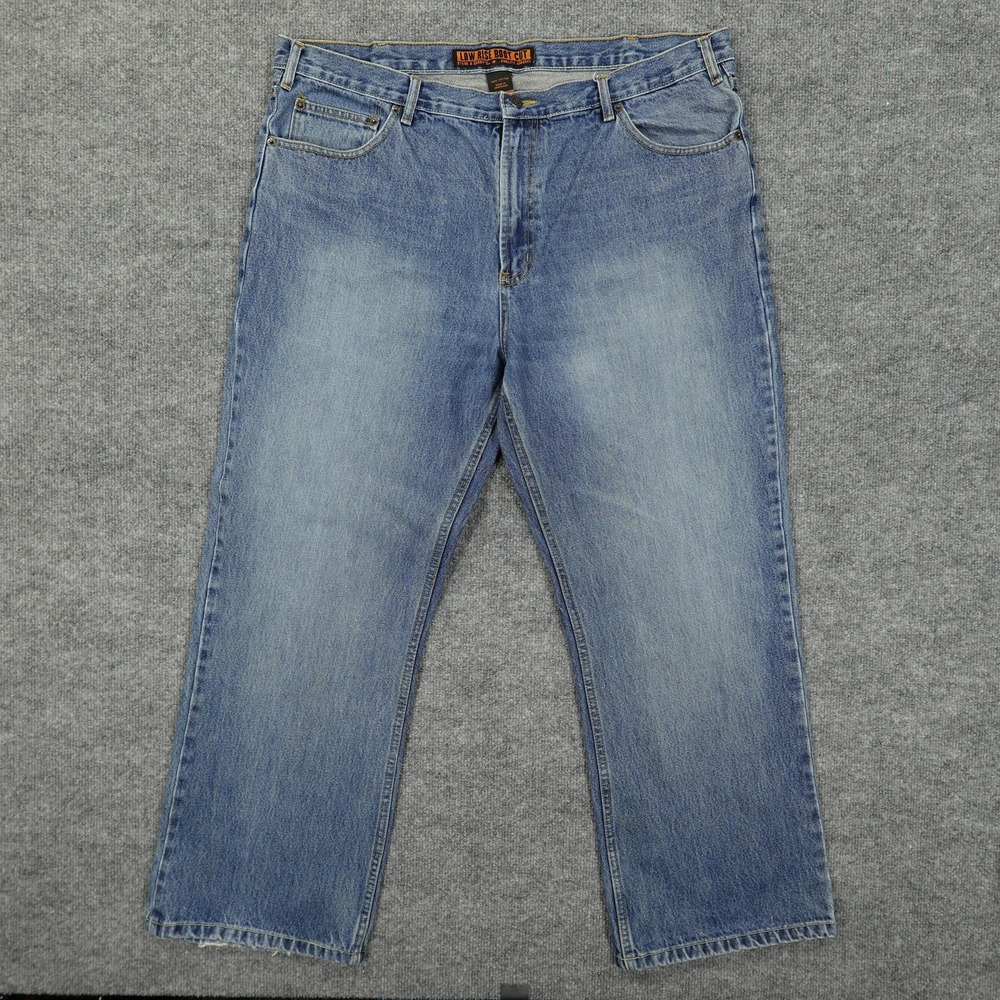 Steve & Barrys Jeans Men 40x30 Blue Low Rise Boot Cut Red Star Denim Medium Wash